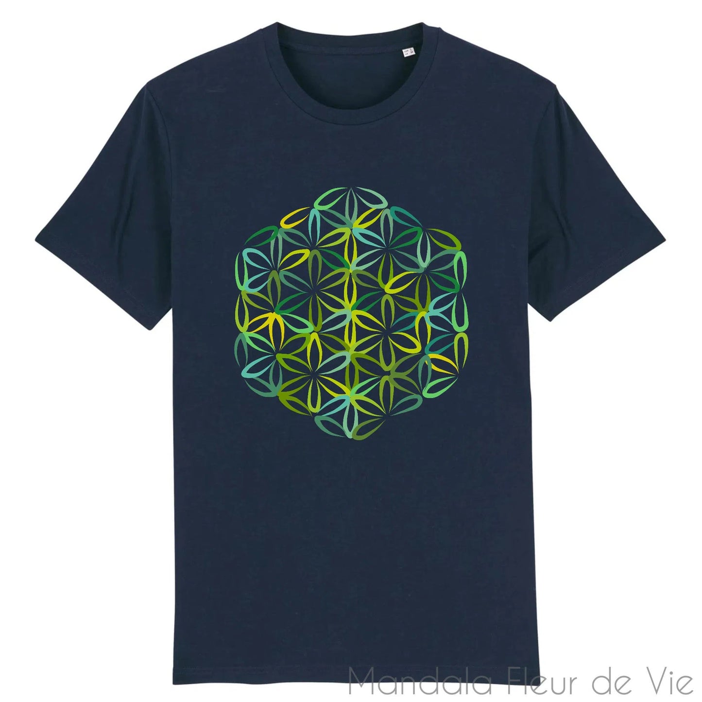 T Shirt Fleur de Vie Verte - Mandala Fleur de vie