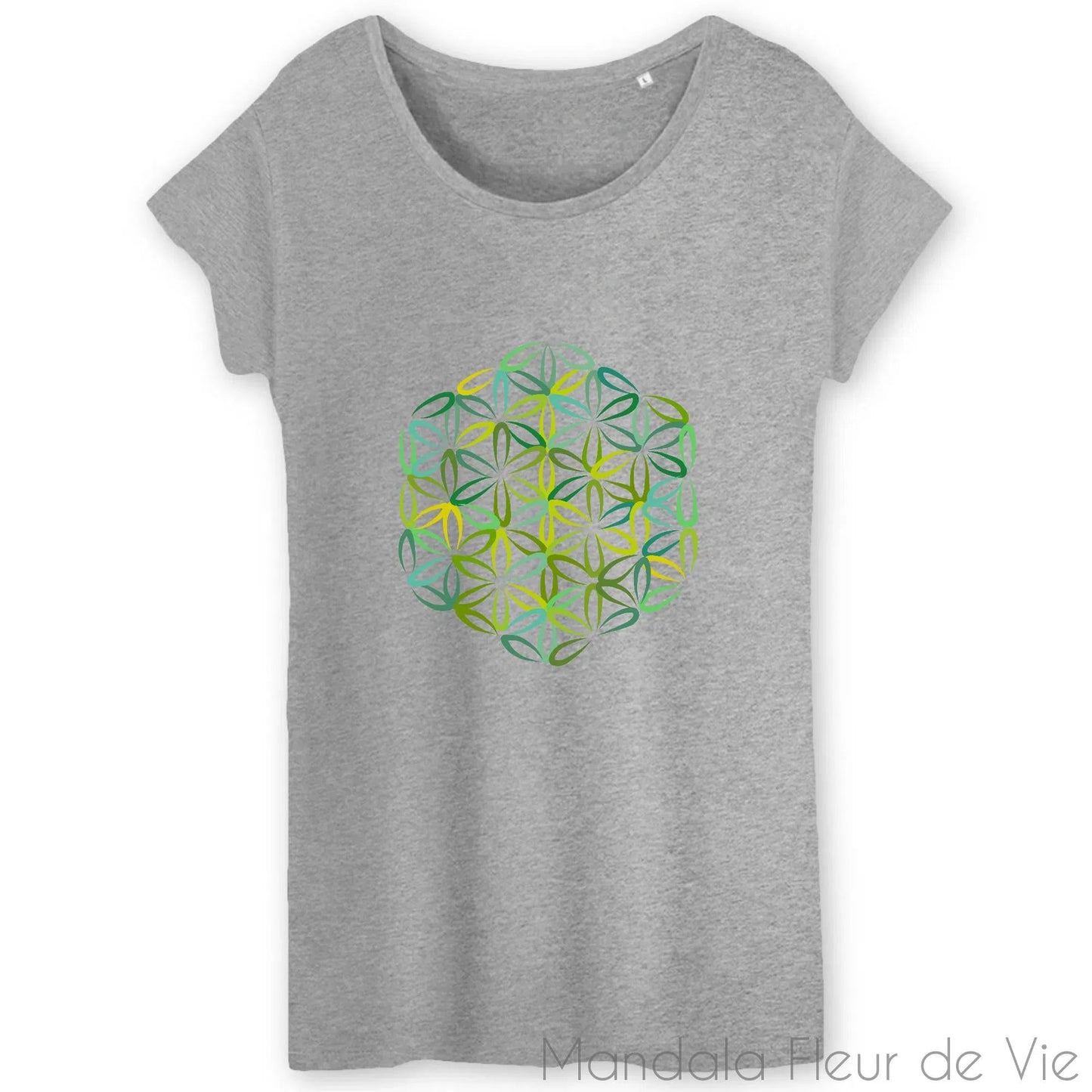 T Shirt Fleur de Vie Verte - Mandala Fleur de vie