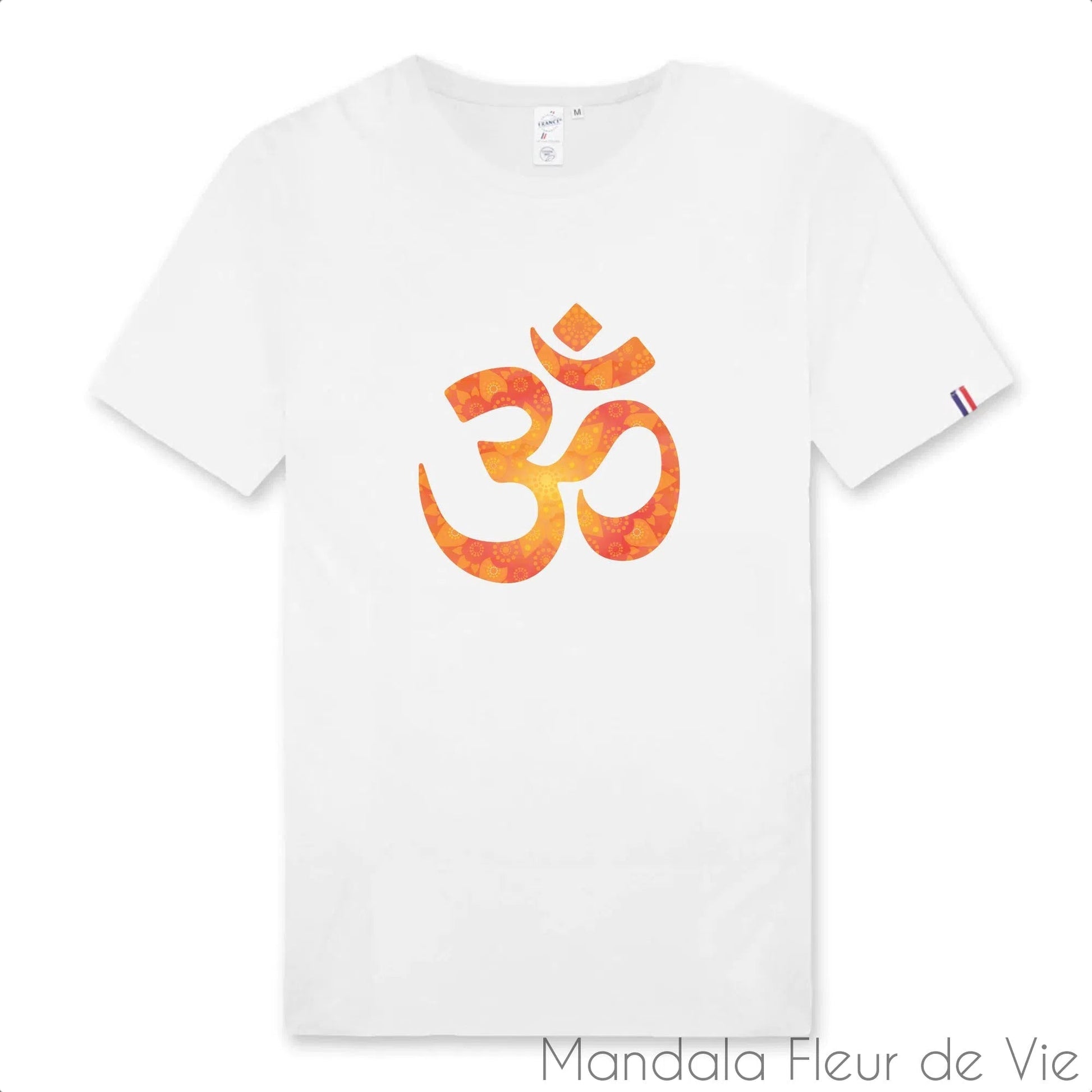 T Shirt Homme Mandala Aum 100% Français - Mandala Fleur de vie