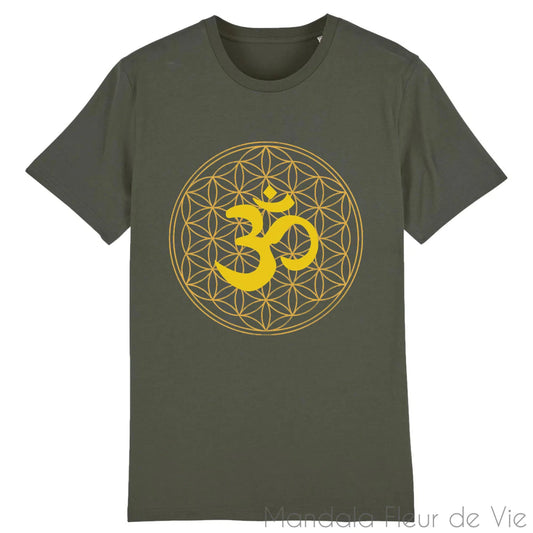 T Shirt Mandala Fleur de Vie Om Or