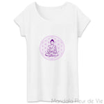 T Shirt Mandala Fleur de Vie Violette "Bouddha"