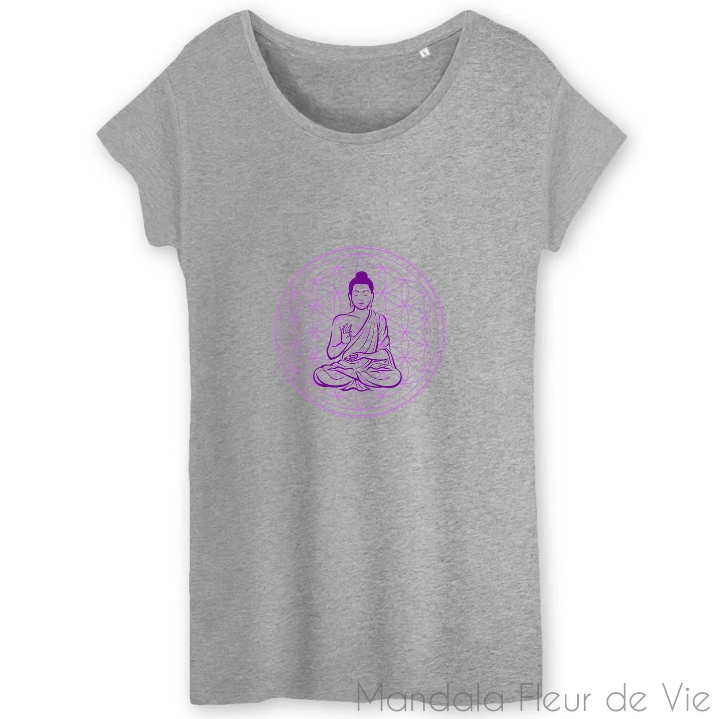 T Shirt Mandala Fleur de Vie Violette "Bouddha"