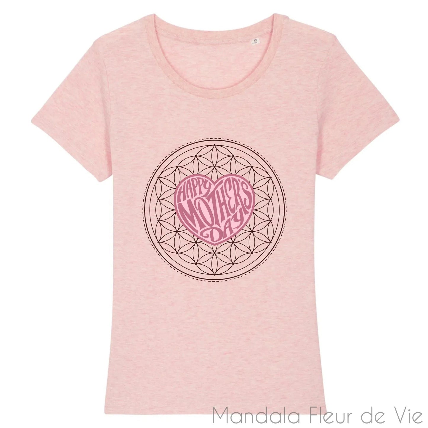 T Shirt Mandala Fleur de Vie "Happy Mother's Day"