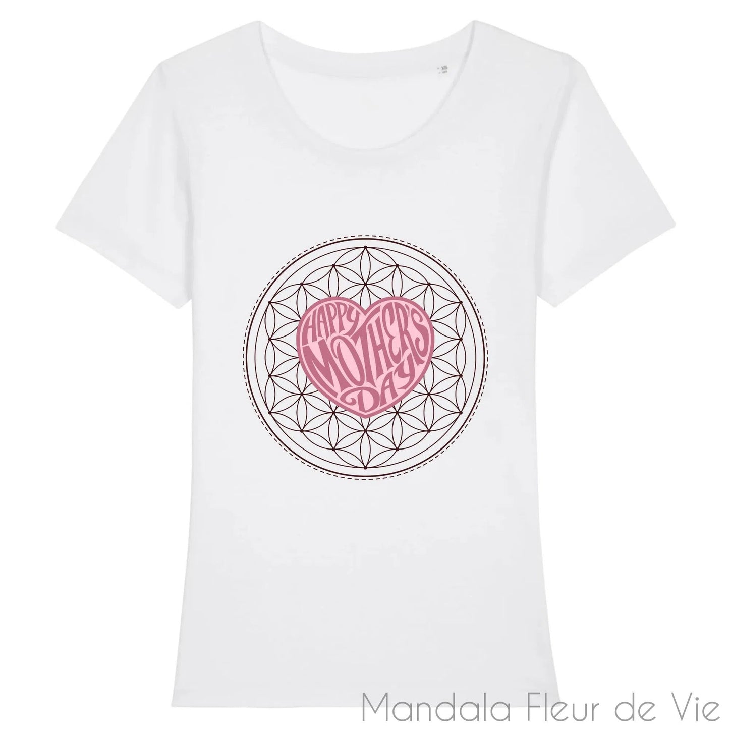 T Shirt Mandala Fleur de Vie "Happy Mother's Day"