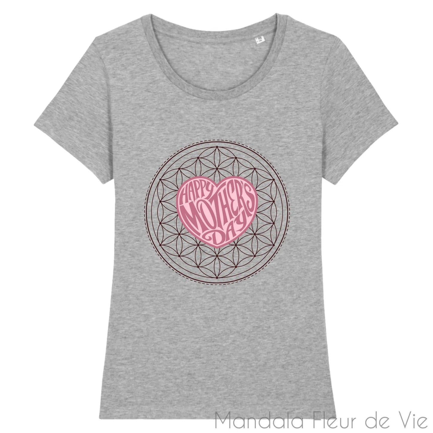 T Shirt Mandala Fleur de Vie "Happy Mother's Day"