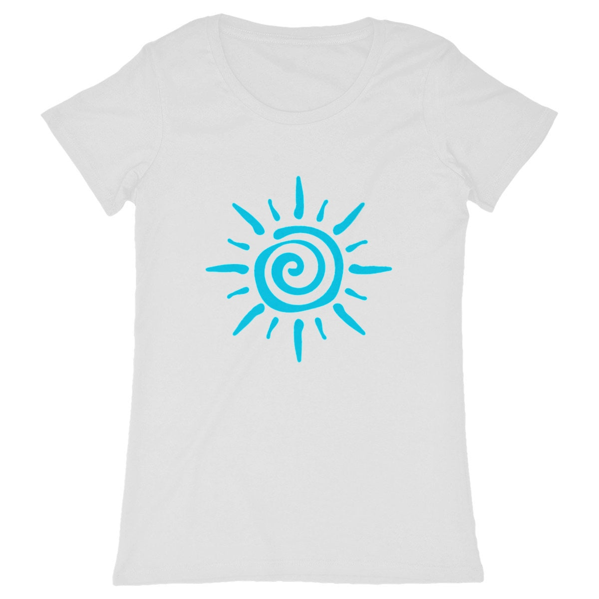 T-Shirt femme "Soleil Bleu" - face_blanc