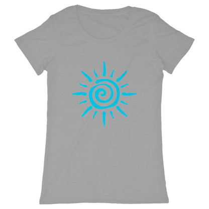 T-Shirt femme "Soleil Bleu" - face_gris