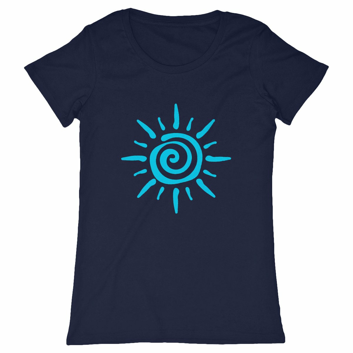 T-Shirt femme "Soleil Bleu" - face_marine
