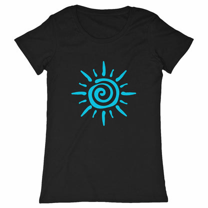 T-Shirt femme "Soleil Bleu" - face_noir