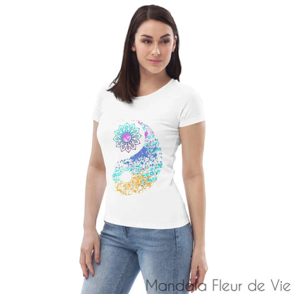 T-shirt Femme Mandala Yin Yang - Mandala Fleur de vie