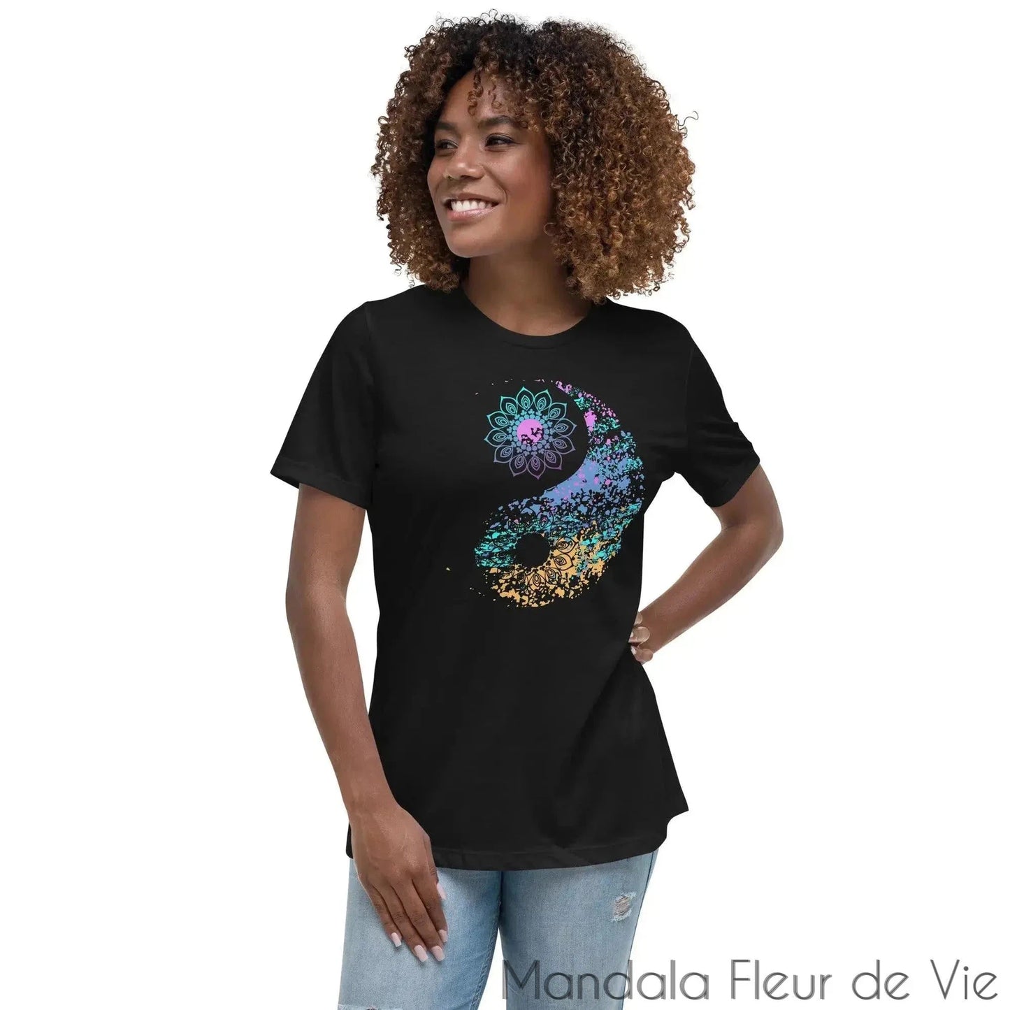 T-shirt Femme Yin Yang - Mandala Fleur de vie