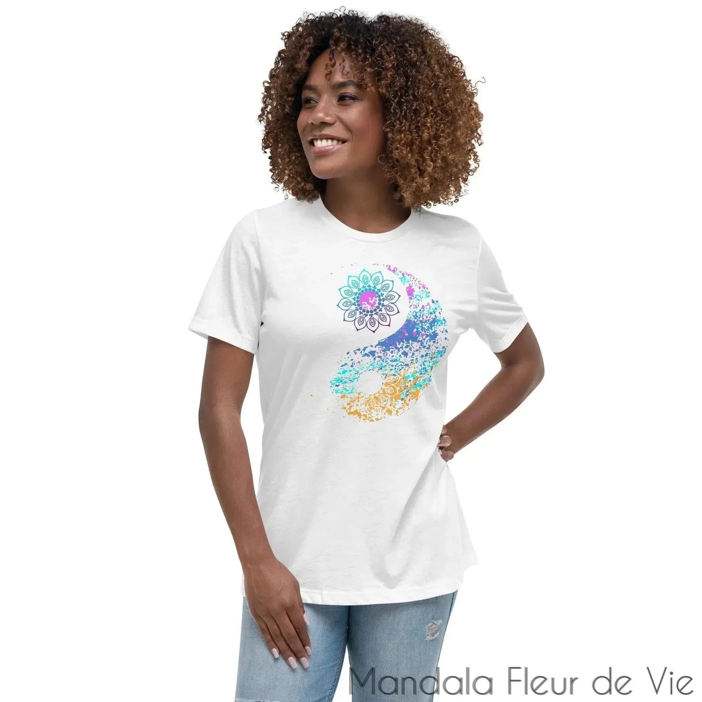 T-shirt Femme Yin Yang - Mandala Fleur de vie