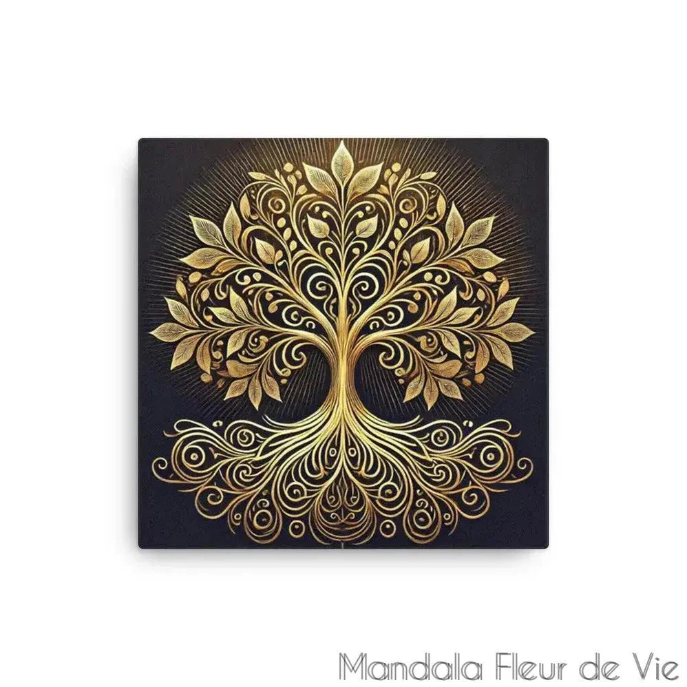 Tableau Arbre de Vie Or - Mandala Fleur de vie