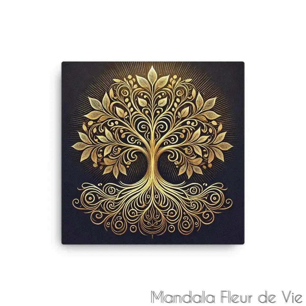 Tableau Arbre de Vie Or - Mandala Fleur de vie