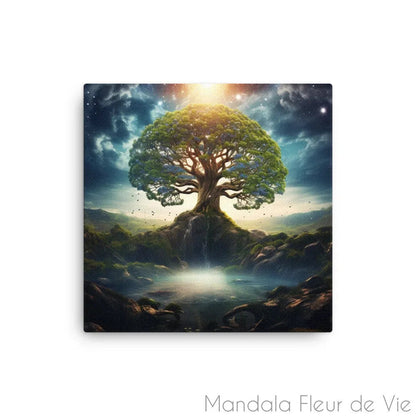 Tableau Arbre de Vie Puissance des Eléments - Mandala Fleur de vie