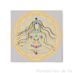 Tableau Fleur de Vie Chakras - 30x30cm Mandala Fleur de vie