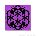 Tableau Fleur de Vie Noir & Mauve - 30x30cm Mandala Fleur de vie