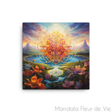Tableau Fleur de Vie dans la Nature Mandala Fleur de vie