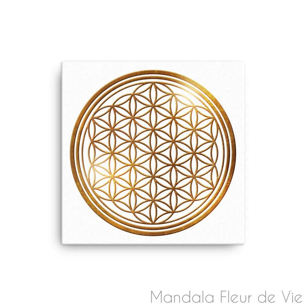 Tableau Fleur de Vie<br>Or - Mandala Fleur de vie