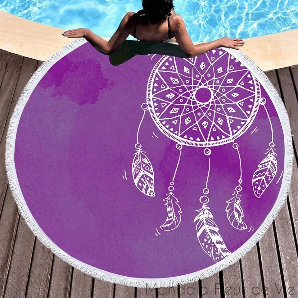 Tapis Mandala Attrape Rêves Mauve