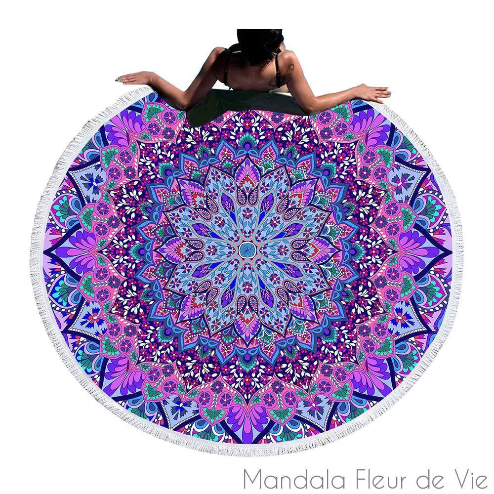 Tapis Mandala Boho Mauve