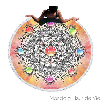 Tapis Mandala Couleur des Cristaux