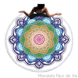 Tapis Mandala Lotus sur Fond Blanc