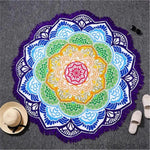 Tapis de Yoga Mandala Fleur Bleu Indigo