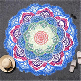 Tapis de Yoga Mandala Fleur de Lotus Bleu