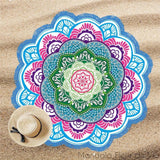 Tapis de Yoga Mandala Fleur de Lotus Bleu