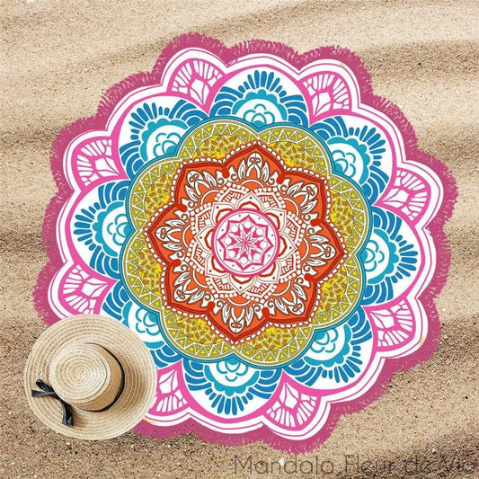 Tapis de Yoga Mandala Fleur de Lotus Rose