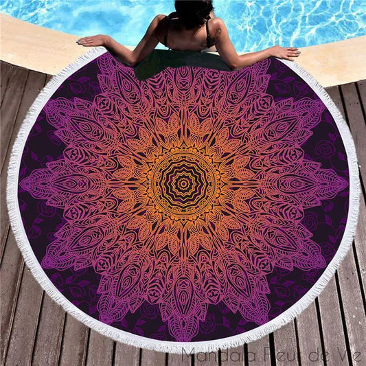 Tapis rond imprimé Mandala