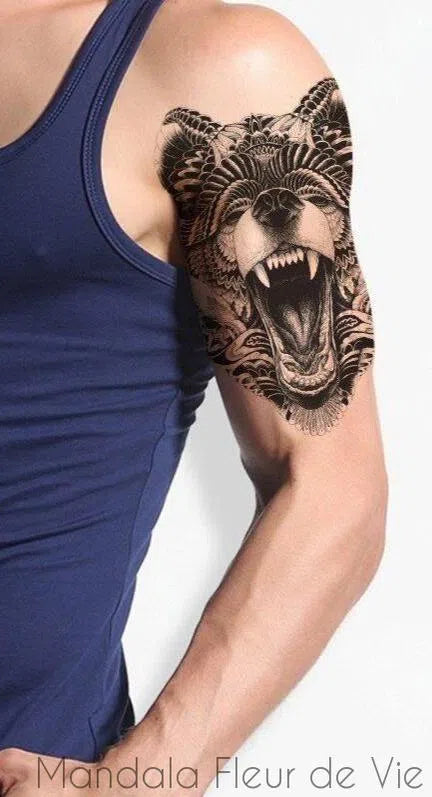 Tatouage Homme Mandala Loup