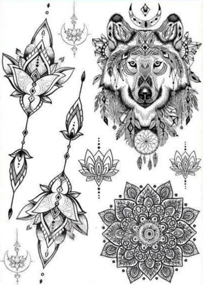 Tatouage Mandala <br> Animaux Mandala Fleur de vie