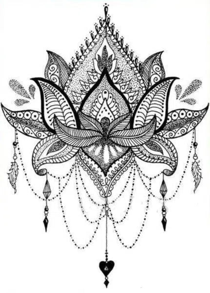 Tatouage Mandala <br> Fleur de Lotus Mandala Fleur de vie