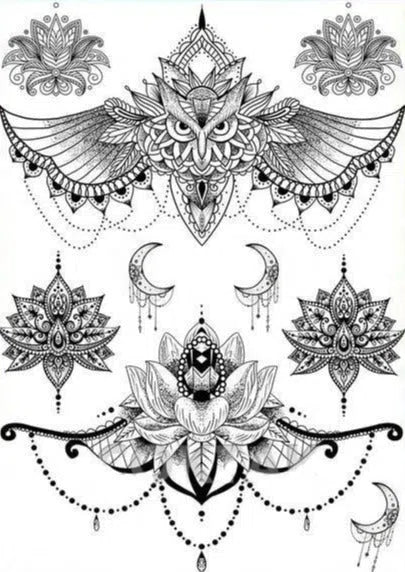 Tatouage Mandala <br> Lotus Underboob Tattoo Mandala Fleur de vie