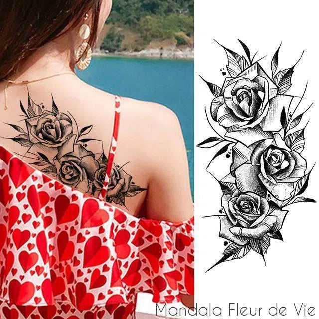 Tattoo 3 Roses Mandala Fleur de vie