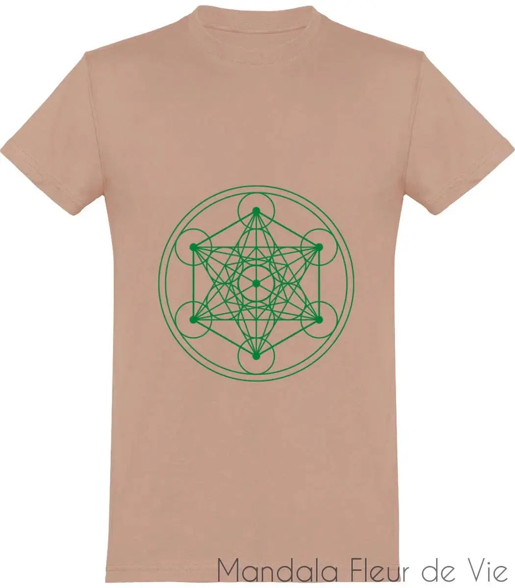 Tee Shirt Cube de Metatron - Taille M - Mandala Fleur de vie