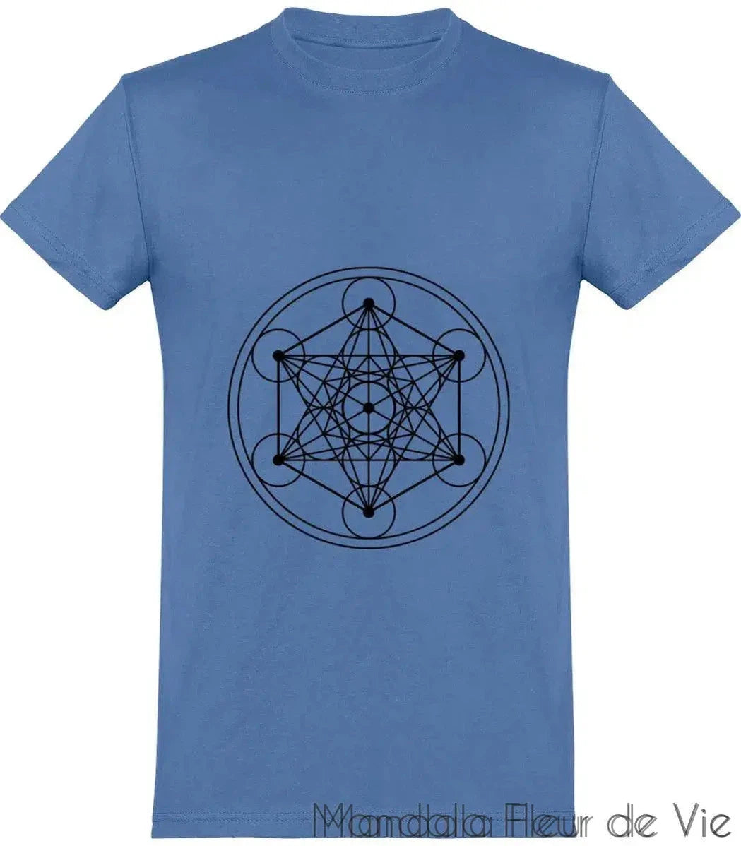 Tee Shirt Cube de Metatron  -Taille M Mandala Fleur de vie