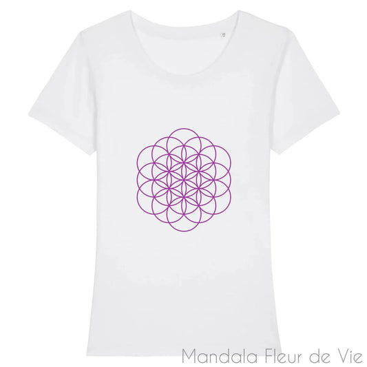 Tee Shirt Femme Fleur de Vie Violette