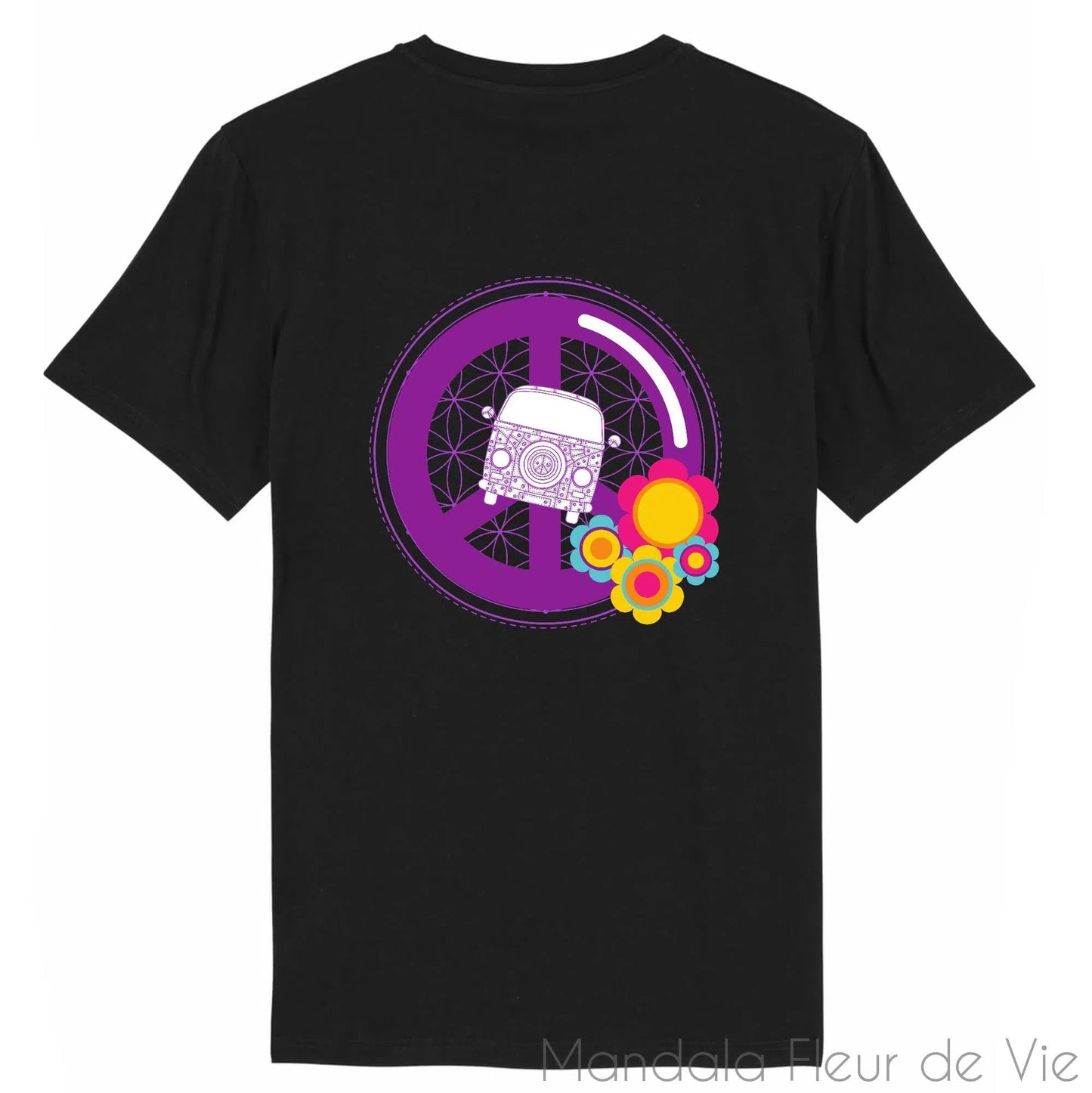 Tee Shirt Mandala Hippie Van Flowers