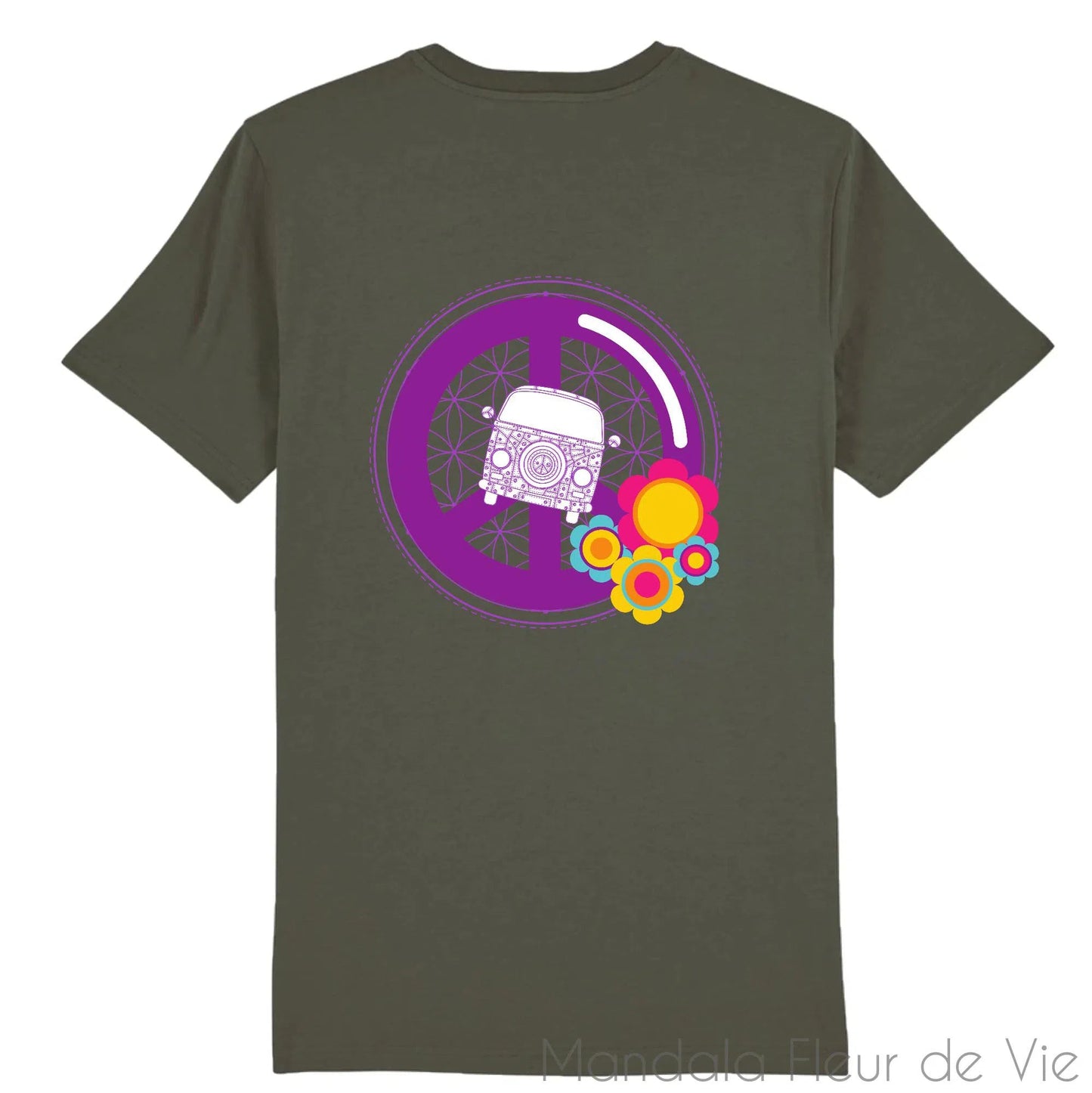 Tee Shirt Mandala Hippie Van Flowers