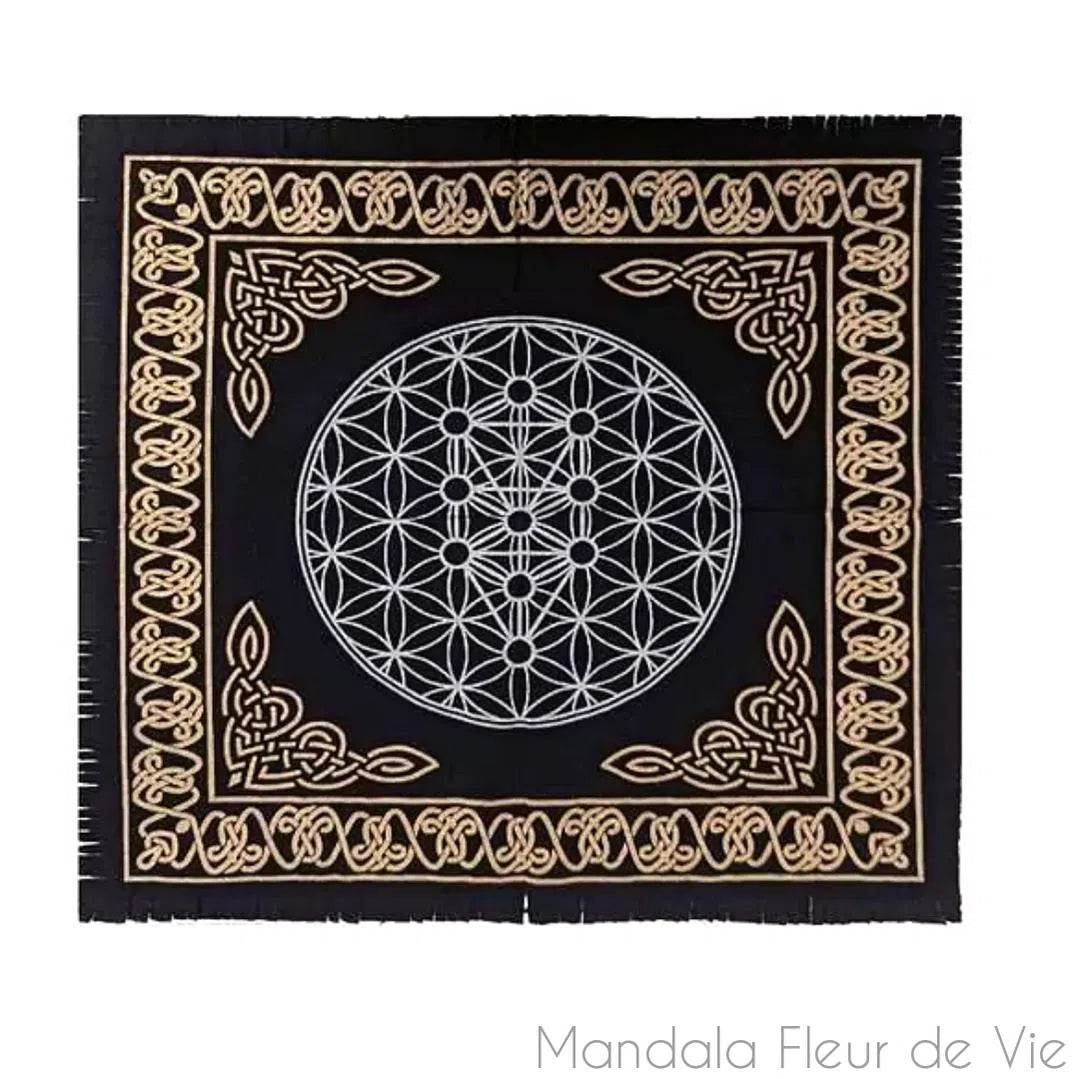 Tissu Fleur de Vie & Arbre de Vie - Mandala Fleur de vie