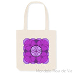 Tote Bag en Coton Bio Mandala Fleur de Vie Violette