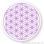 Autocollant Fleur de Vie Violette Mandala Fleur de vie