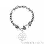 Bracelet Fleur de Vie "Graine de Vie" (Acier) Mandala Fleur de vie