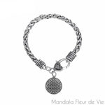 Bracelet Fleur de Vie Symboles (Acier) Mandala Fleur de vie
