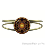 Bracelet Mandala <br> Sri Yantra Géométrie Sacrée Mandala Fleur de vie