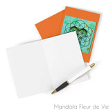 Cartes Coeur & Fleur de Vie (8 pcs) Mandala Fleur de vie