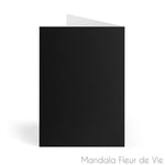 Cartes Coeur & Fleur de Vie fond noir (8 pcs) Mandala Fleur de vie